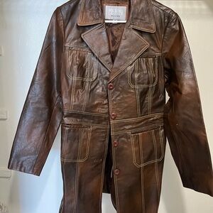 Wilsons Leather Dark Brown Military Jacket